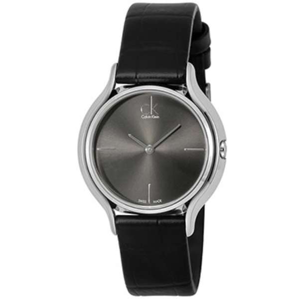 Calvin Klein Skirt Black Dial Black Leather Strap Watch for Women - K2U231C1