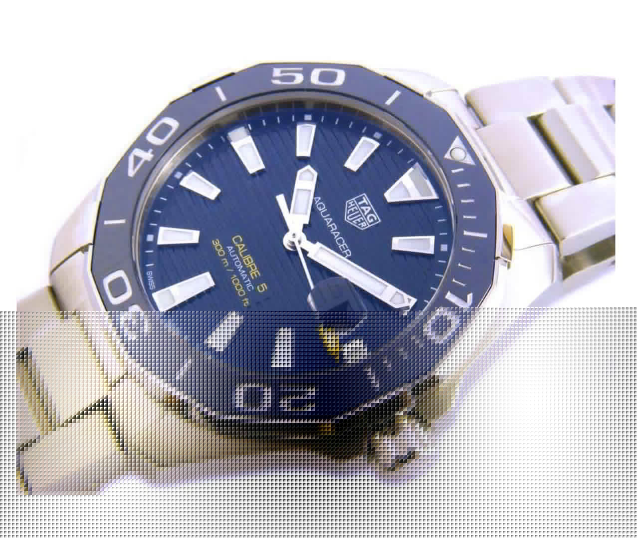 Tag Heuer Aquaracer Calibre 5 Blue Dial Silver Steel Strap Watch for Men - WAY201B.BA0927