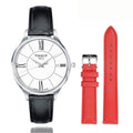Tissot Bella Ora Round White Dial Black Leather Strap Watch For Women - T103.210.16.018.00