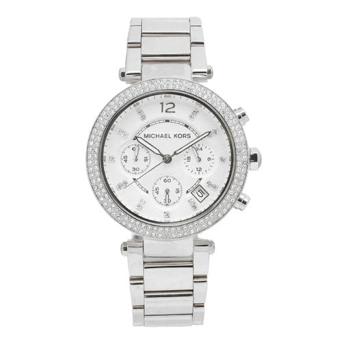 Michael Kors Parker Silver Dial Silver Steel Strap Watch for Women - MK5353