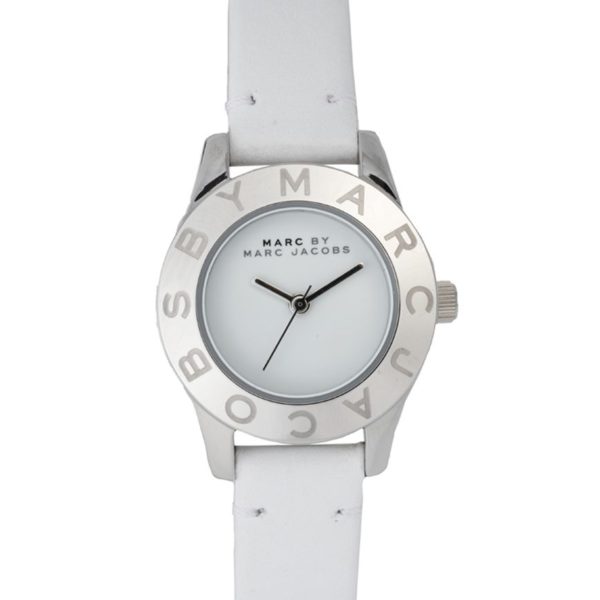 Marc Jacobs Blade White Dial White Leather Strap Watch for Women - MBM1097