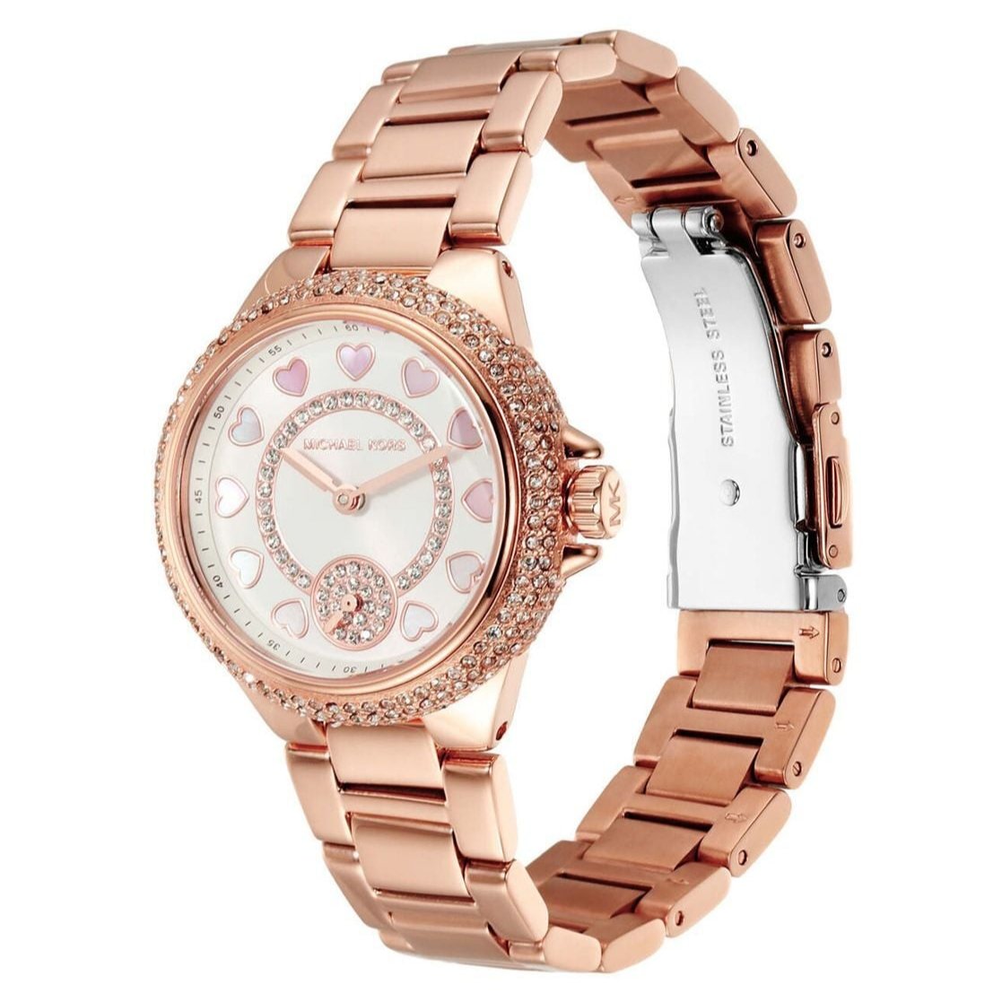 Michael Kors Camille Multifunction White Dial Rose Gold Steel Strap Watch For Women - MK4700