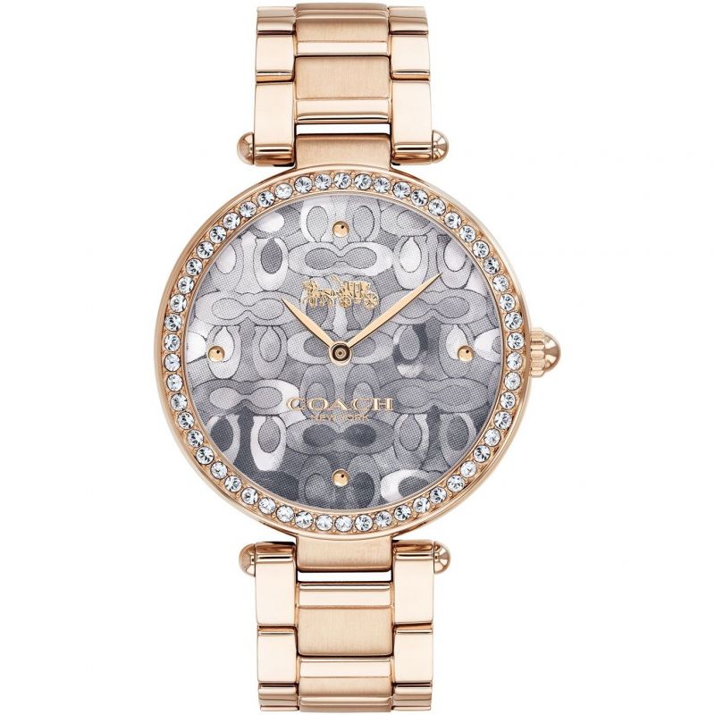 Coach Park Crystal Dial Rose Gold Steel Strap Watch for Women - 14503226