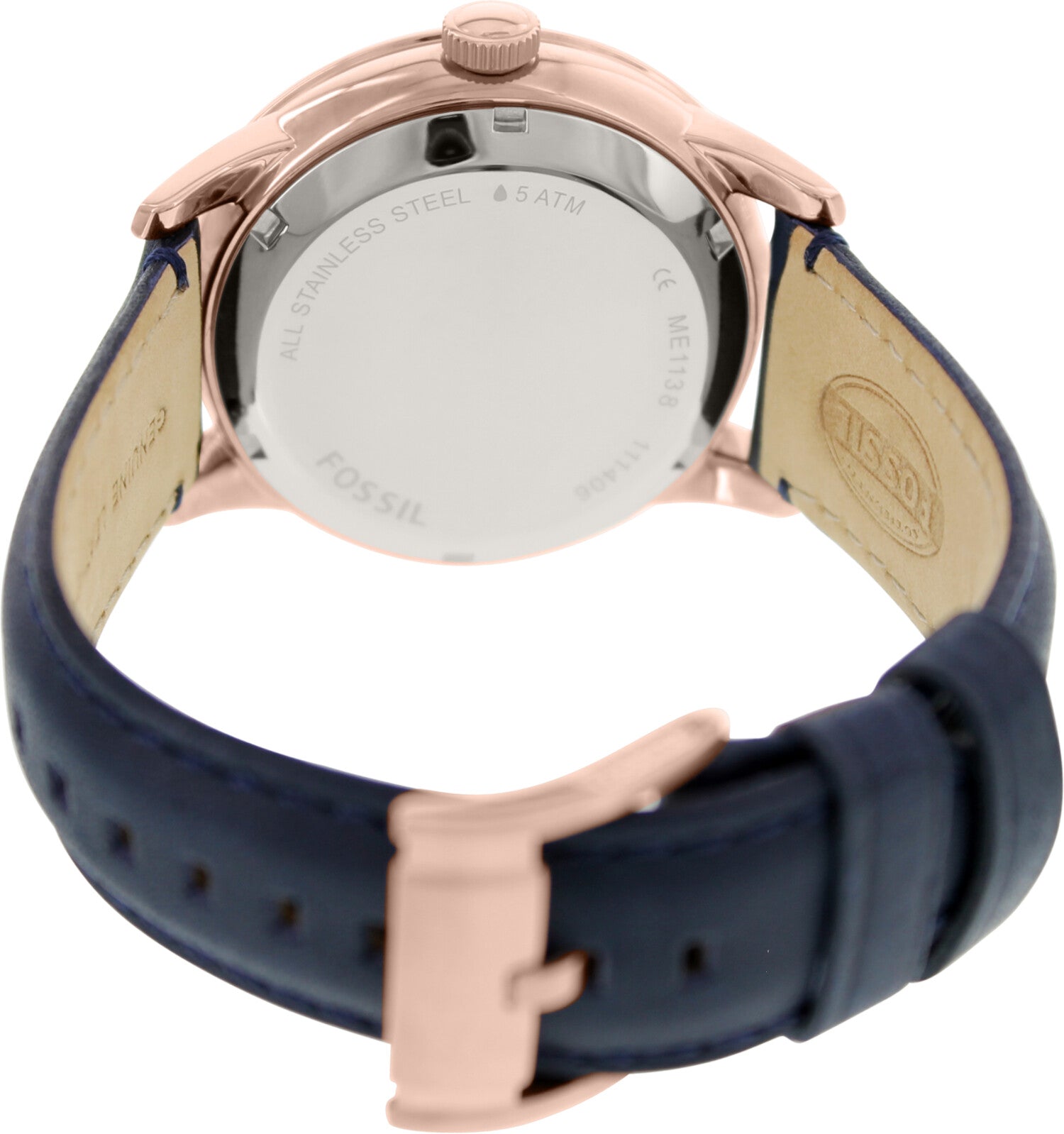 Fossil Townsman Twist Skeleton Blue Dial Blue Leather Strap Watch for Men - ME1138