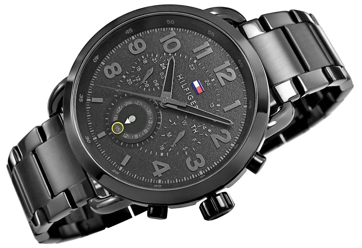 Tommy Hilfiger Briggs Black Dial Black Steel Strap Watch for Men - 1791423