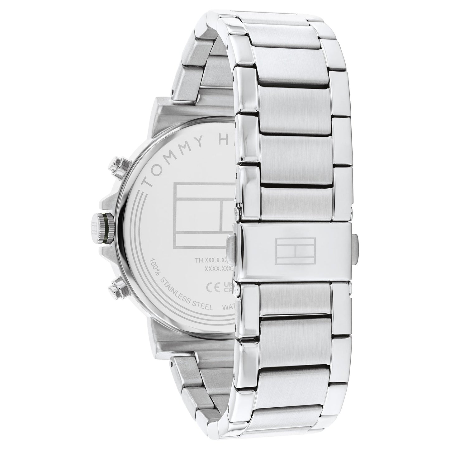Tommy Hilfiger Tyson Chronograph Green Dial Silver Steel Strap Watch For Men - 1710587