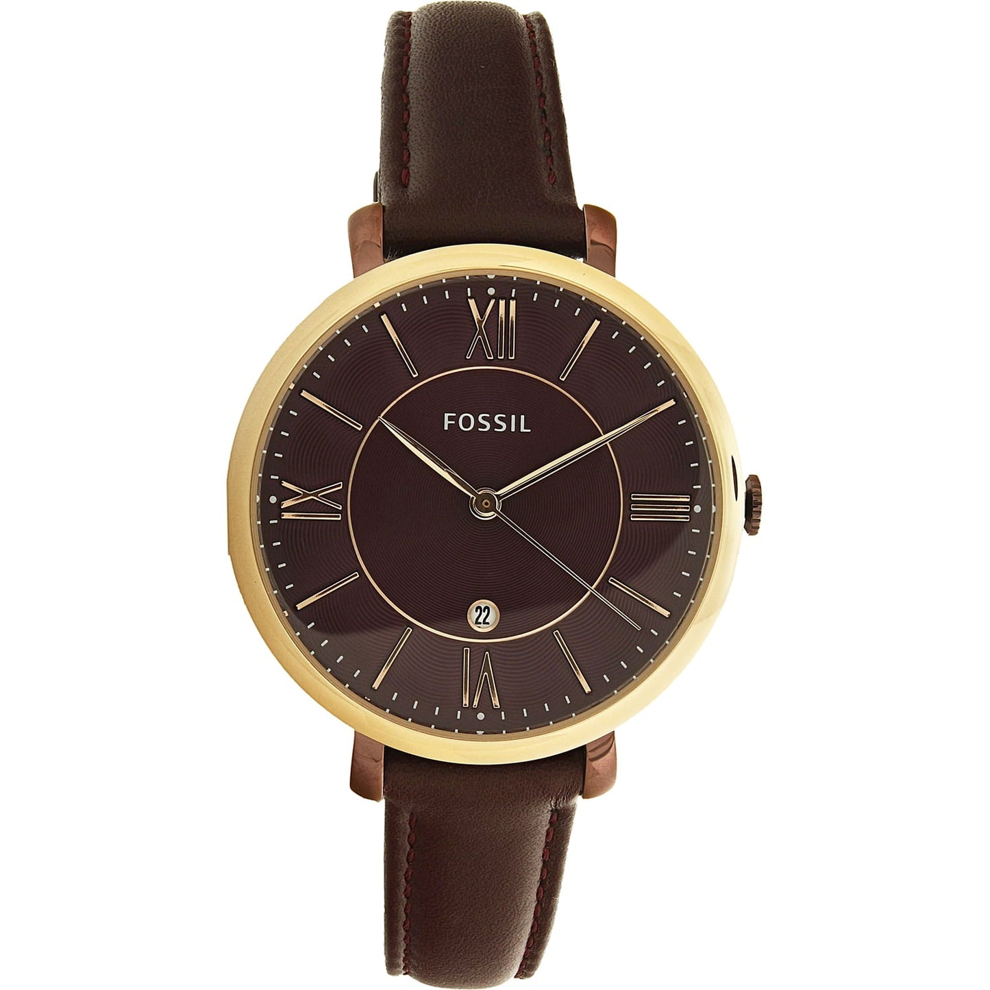 Fossil Jacqueline Burgundy Dial Burgundy Leather Strap Watch for Women - ES4099