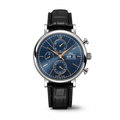 IWC Portofino Chronograph Blue Dial Black Leather Strap Watch for Men - IW391036