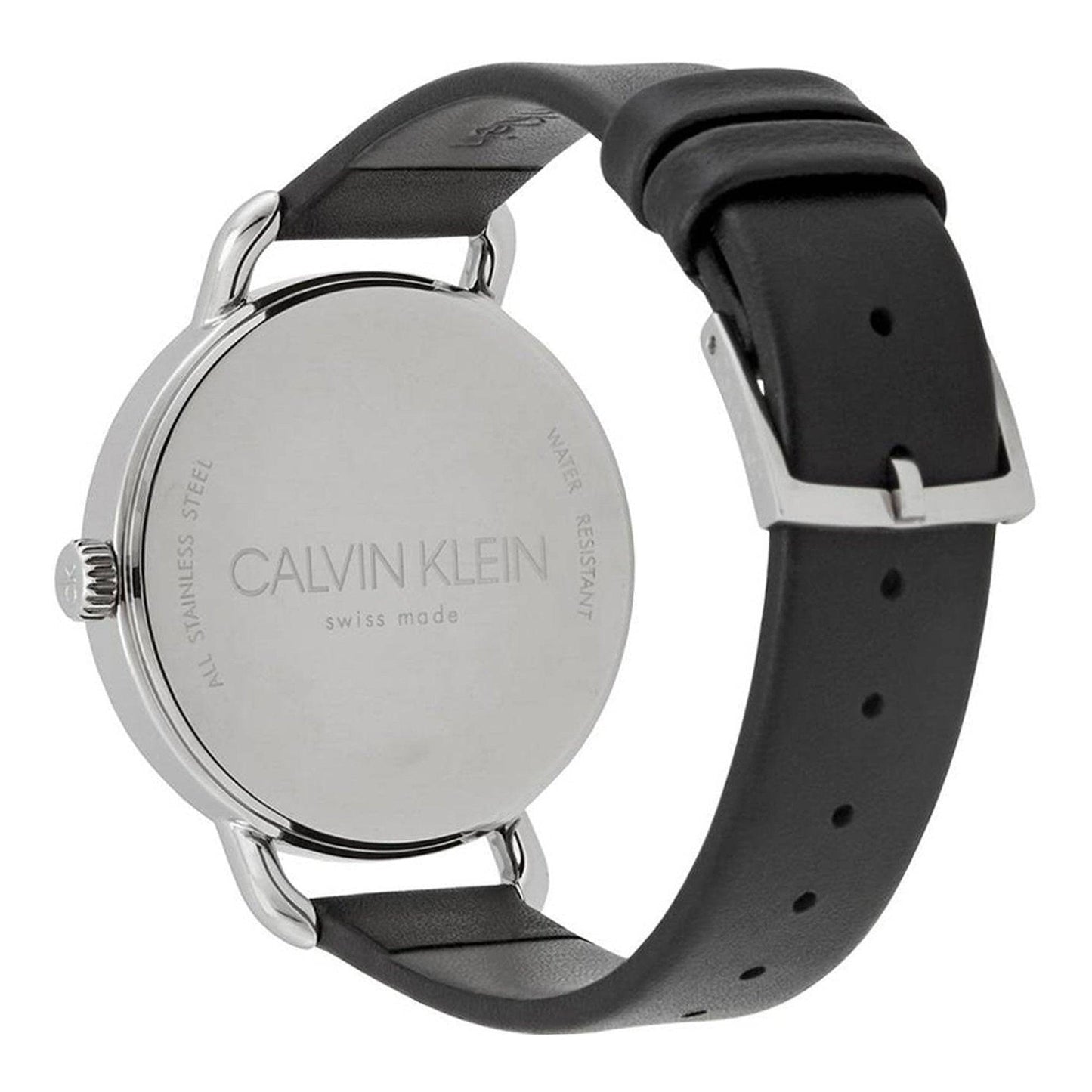 Calvin Klein Even Black Dial Black Leather Strap Watch for Women - K7B231CZ