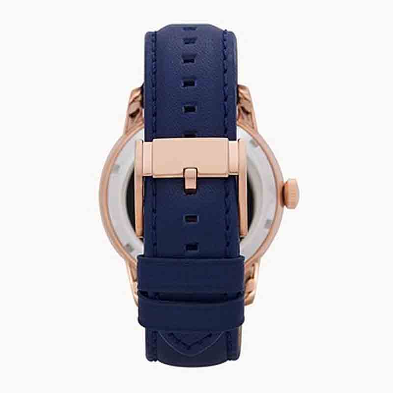 Fossil Townsman Twist Skeleton Blue Dial Blue Leather Strap Watch for Men - ME1138