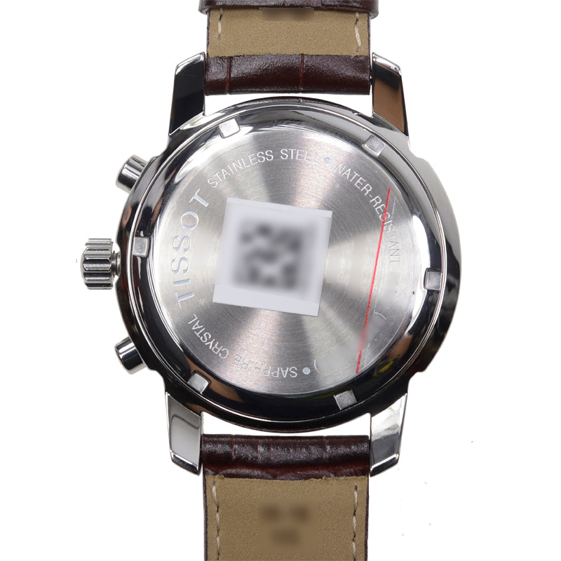 Tissot T Race PRC 200 Chronograph White Dial Brown Leather Strap Watch for Men - T17.1.516.32