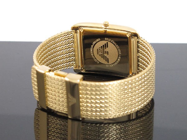 Emporio Armani Mother of Pearl Dial Gold Mesh Bracelet Watch For Men - AR2016