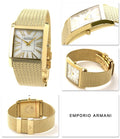 Emporio Armani Mother of Pearl Dial Gold Mesh Bracelet Watch For Men - AR2016