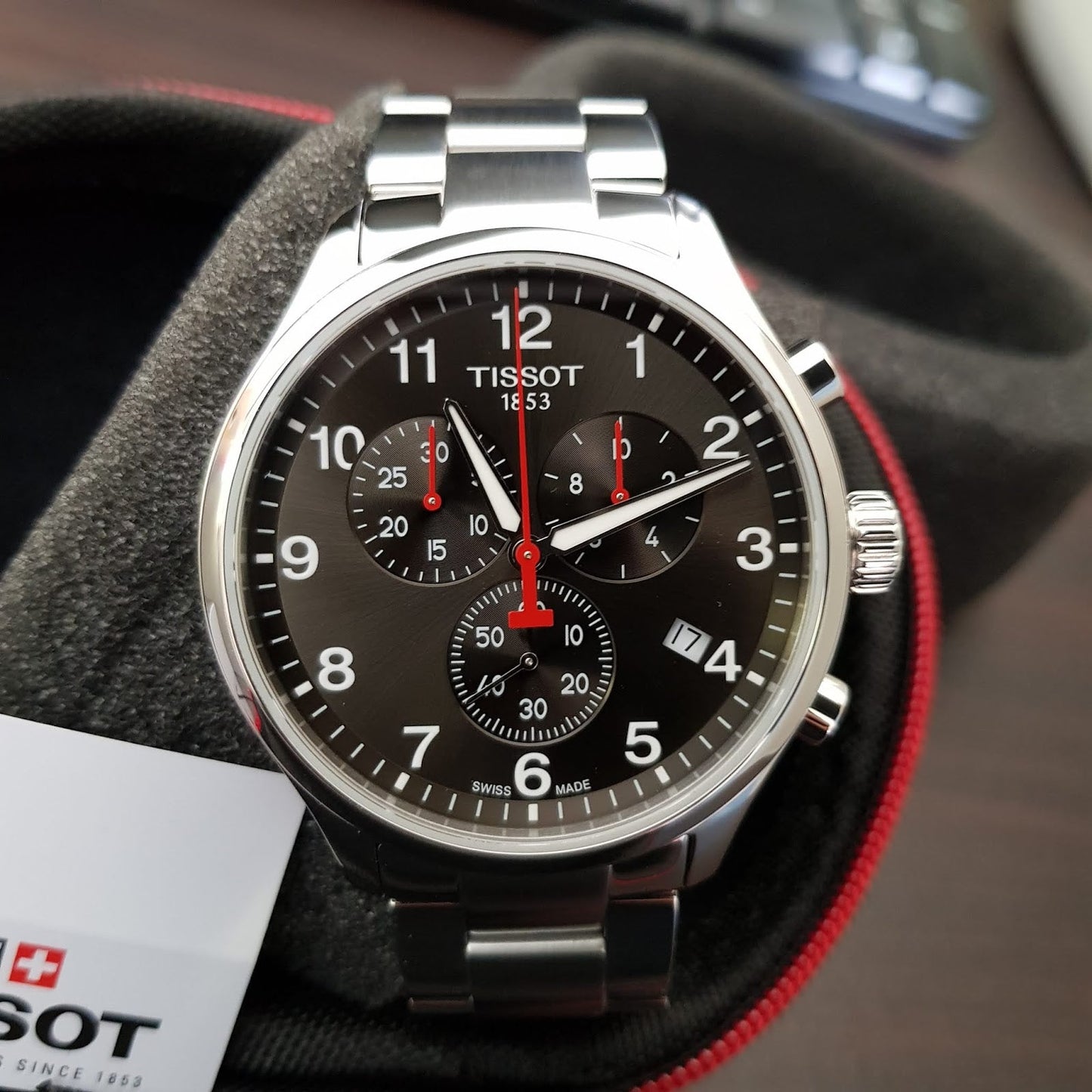 Tissot Chrono XL Quartz Asian Games Edition Black Dial Silver Steel Strap Watch For Men - T116.617.11.057.02
