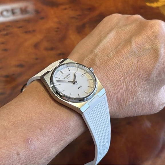 Tissot PRX 40 Quartz White Dial White Leather Strap Watch For Men - T137.410.17.011.00