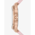 Michael Kors Mini Lennox Three-Hand Rose Gold Dial Pink Silicone Strap Watch For Women - MK7282