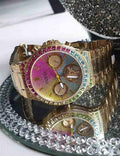 Guess Sugarrush Quartz Multicolor Dial Gold Steel Strap Watch For Women - GW0258L1