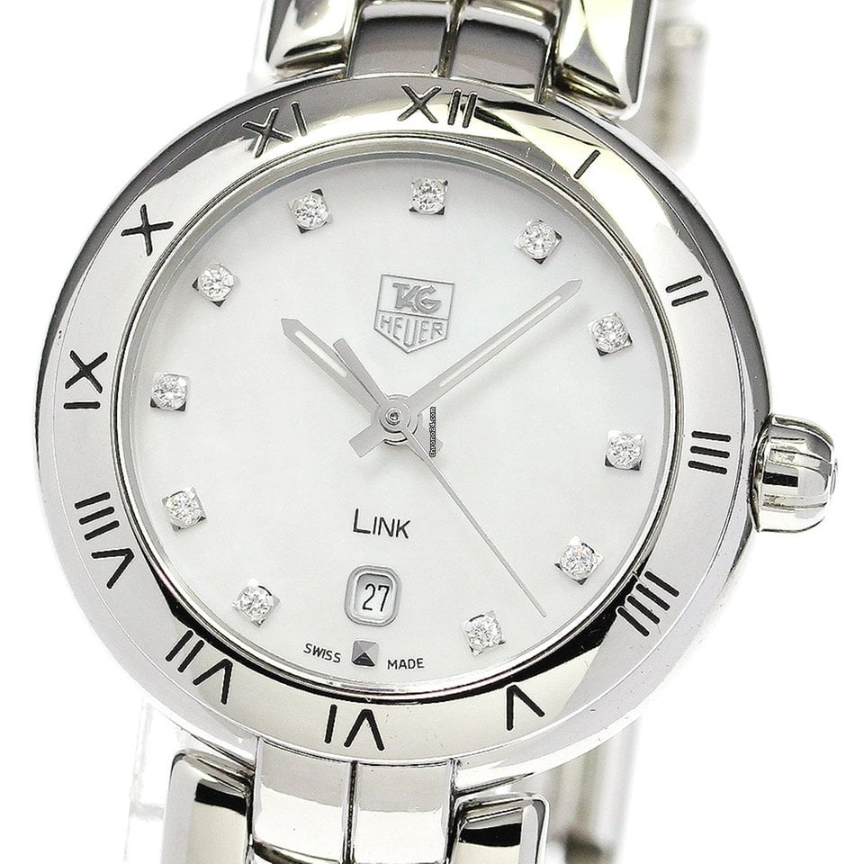 Tag Heuer Link Diamonds Mother of Pearl Dial Silver Steel Strap Watch for Women - WAT1417.BA0954