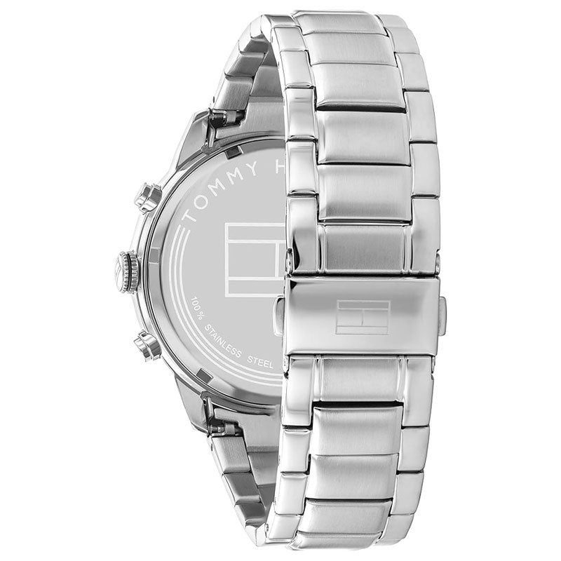 Tommy Hilfiger Jimmy Multifunction Black Dial Silver Steel Strap Watch For Men - 1791950