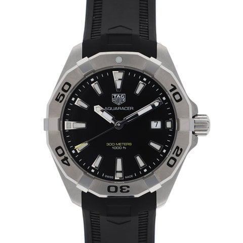 Tag Heuer Aquaracer Quartz Black Dial Black Rubber Strap Watch for Men - WBD1110.FT8021