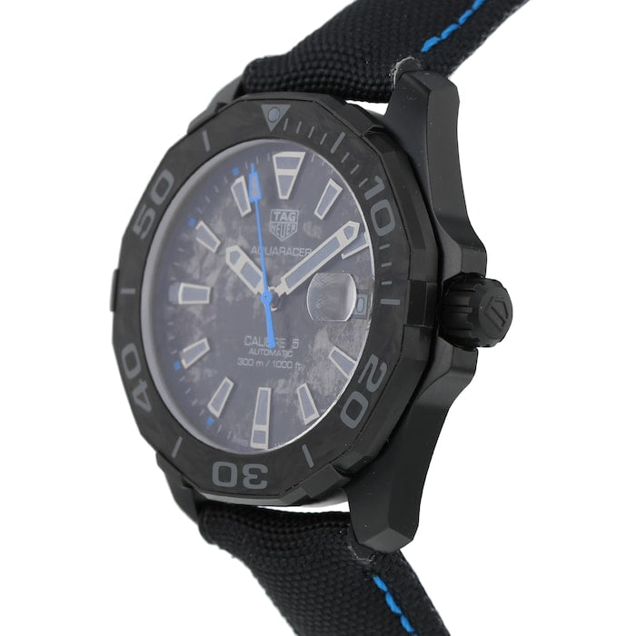 Tag Heuer Aquaracer Calibre 5 Black Nylon Strap Carbon Dial Watch for Men - WBD218C.FC6447