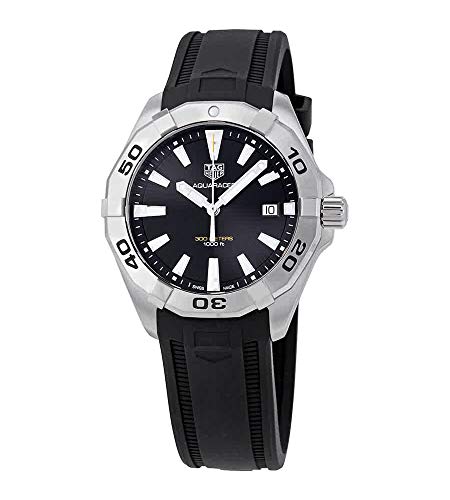 Tag Heuer Aquaracer Quartz Black Dial Black Rubber Strap Watch for Men - WBD1110.FT8021