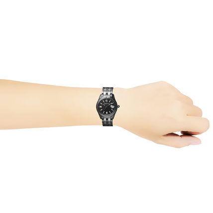 Versace Greca Time Quartz Black Dial Grey Steel Strap Watch for Men - VE3K00622