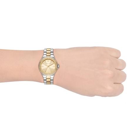 Michael Kors Lennox Three-Hand Gold Dial Two Tone Steel Strap Watch For Women - MK6988