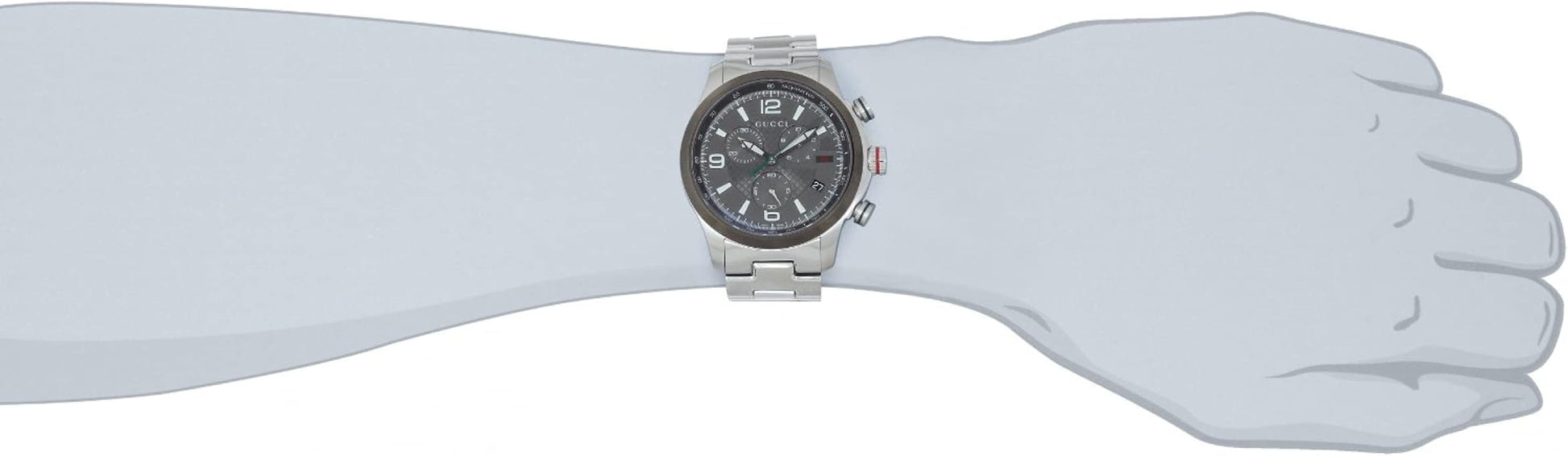 Gucci G Timeless Chronograph Grey Dial Silver Steel Strap Watch For Men - YA126238