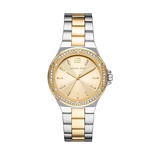 Michael Kors Lennox Three-Hand Gold Dial Two Tone Steel Strap Watch For Women - MK6988
