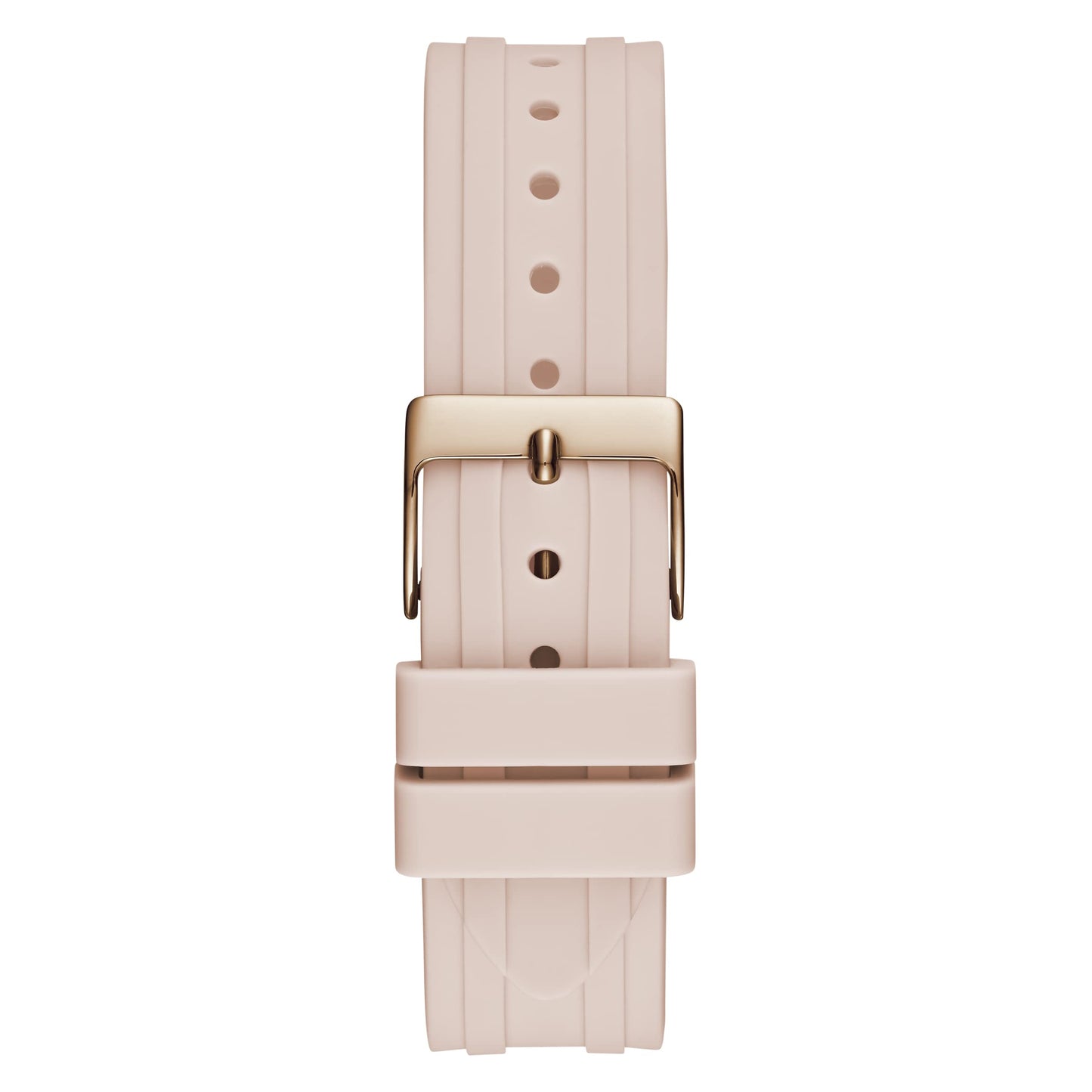 Guess Heiress Diamonds Rose Gold Dial Pink Rubber Strap Watch for Women - GW0407L3