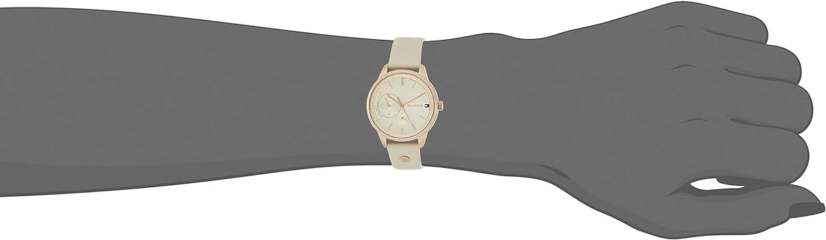 Tommy Hilfiger Brooke Quartz White Dial Cream Leather Strap Watch for Women - 1782022