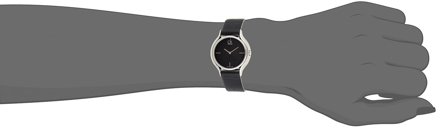 Calvin Klein Skirt Black Dial Black Leather Strap Watch for Women - K2U231C1
