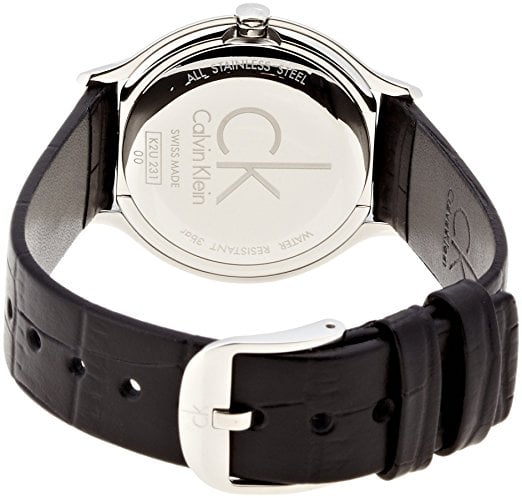 Calvin Klein Skirt Black Dial Black Leather Strap Watch for Women - K2U231C1