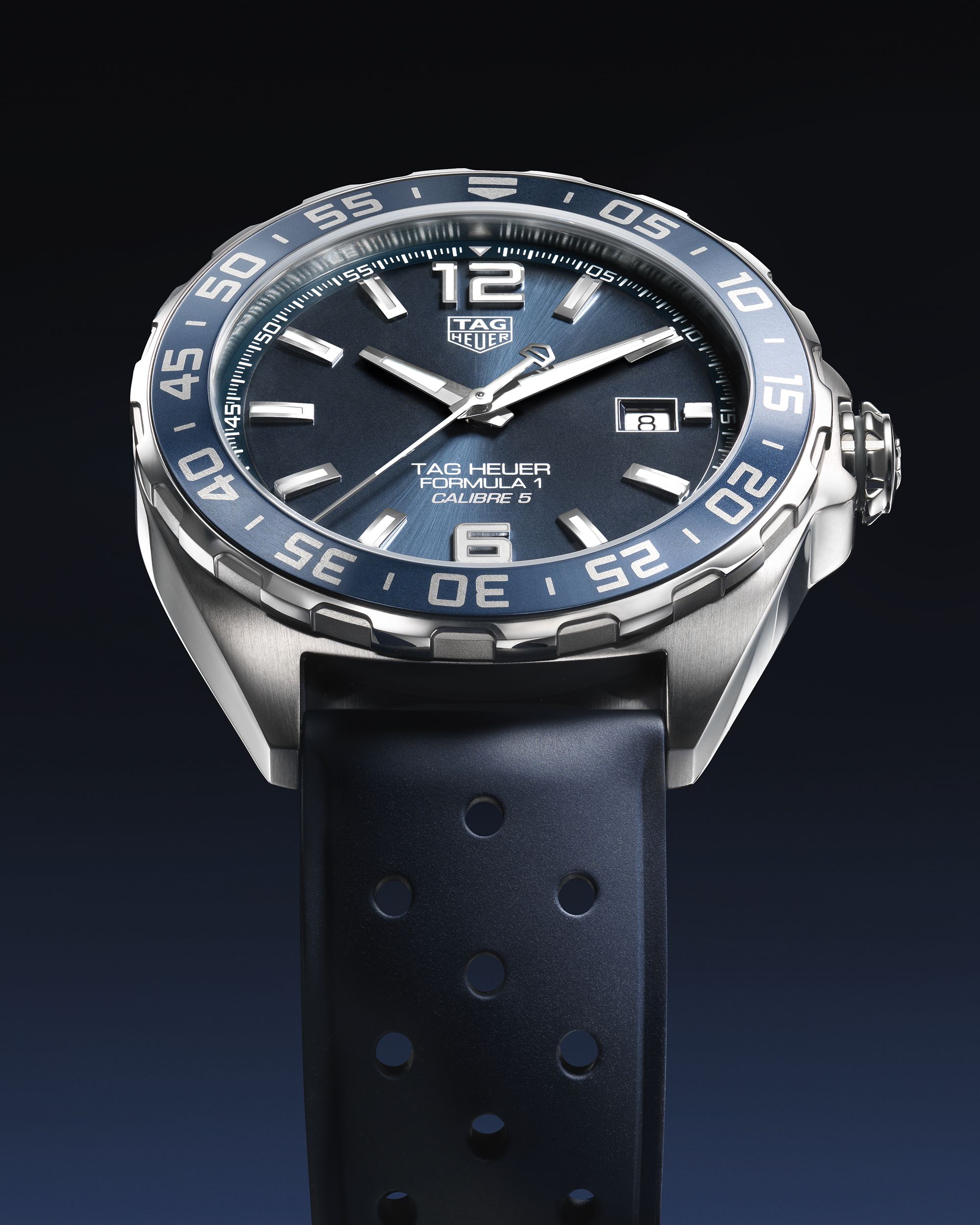 Tag Heuer Formula 1 Bucherer Blue Edition Blue Dial Blue Calfskin Strap Watch for Men - WAZ2015.FT8023