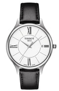 Tissot Bella Ora Round White Dial Black Leather Strap Watch For Women - T103.210.16.018.00