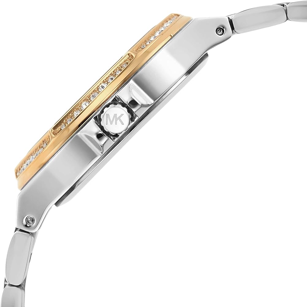 Michael Kors Lennox Three-Hand Gold Dial Two Tone Steel Strap Watch For Women - MK6988