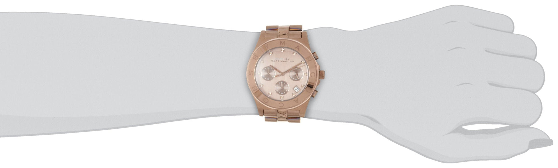 Marc Jacobs Blade Chronograph Brown Dial Brown Steel Strap Watch for Women - MBM3121