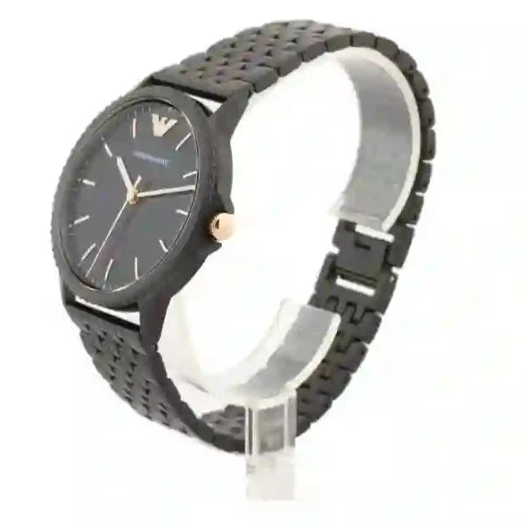 Emporio Armani Interchangeable Black Dial Black Steel Strap Watch For Men - AR80021