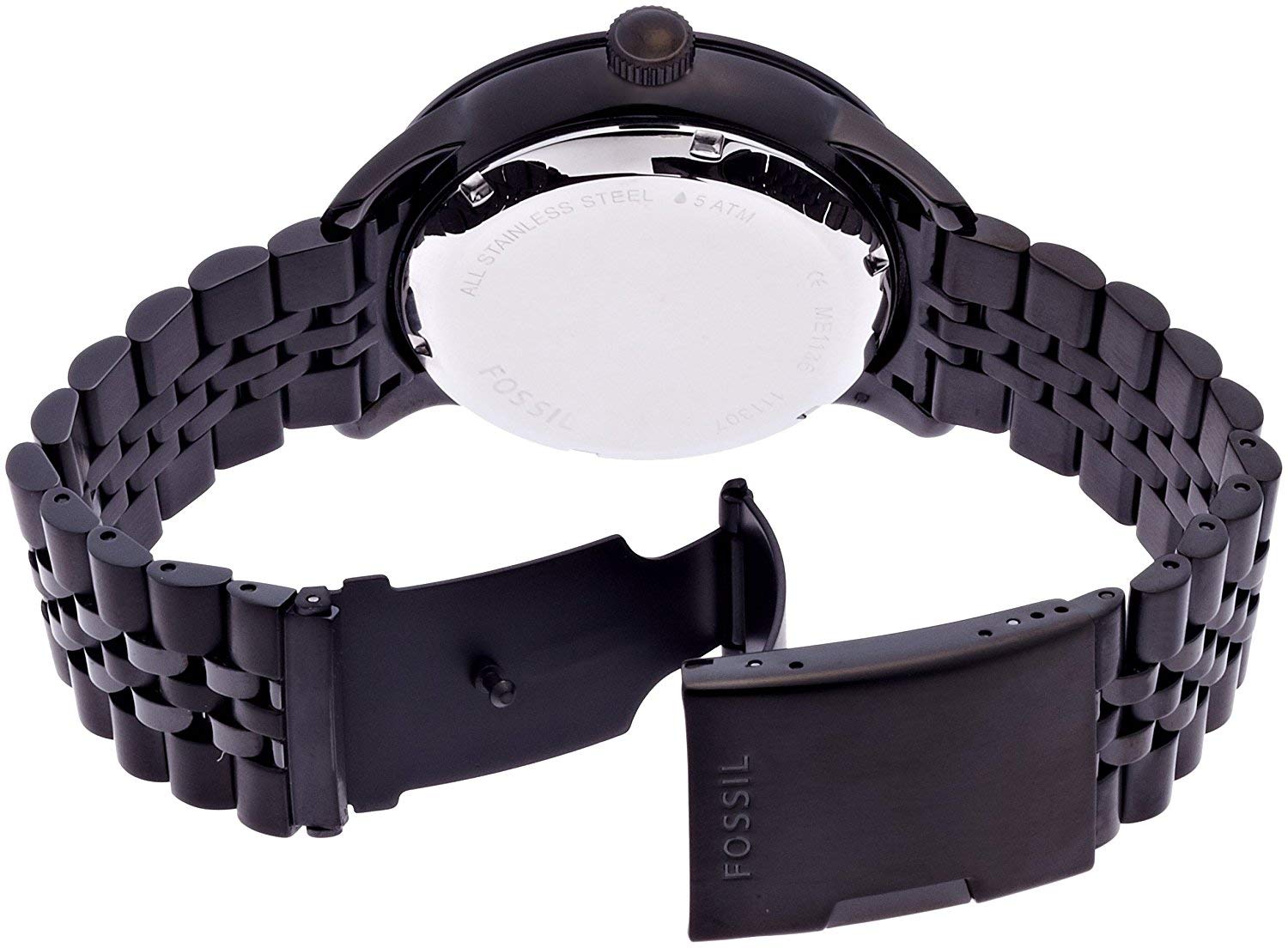 Fossil Townsman Mechanical Black Dial Black Steel Strap Watch for Men - ME1136