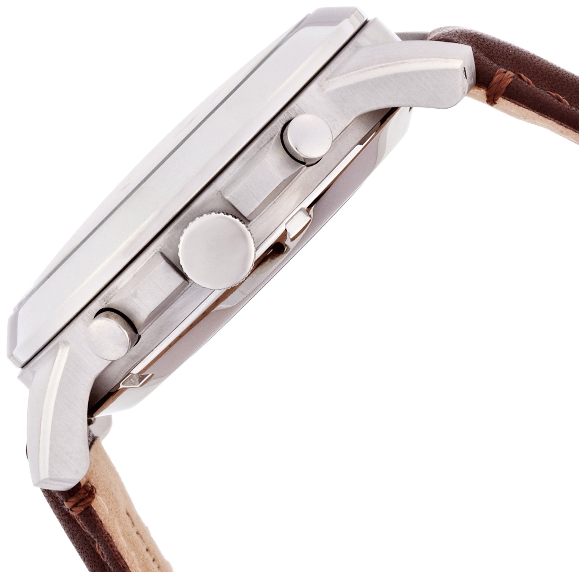 Fossil Grant Automatic White Dial Brown Leather Strap Watch for Men - ME3027