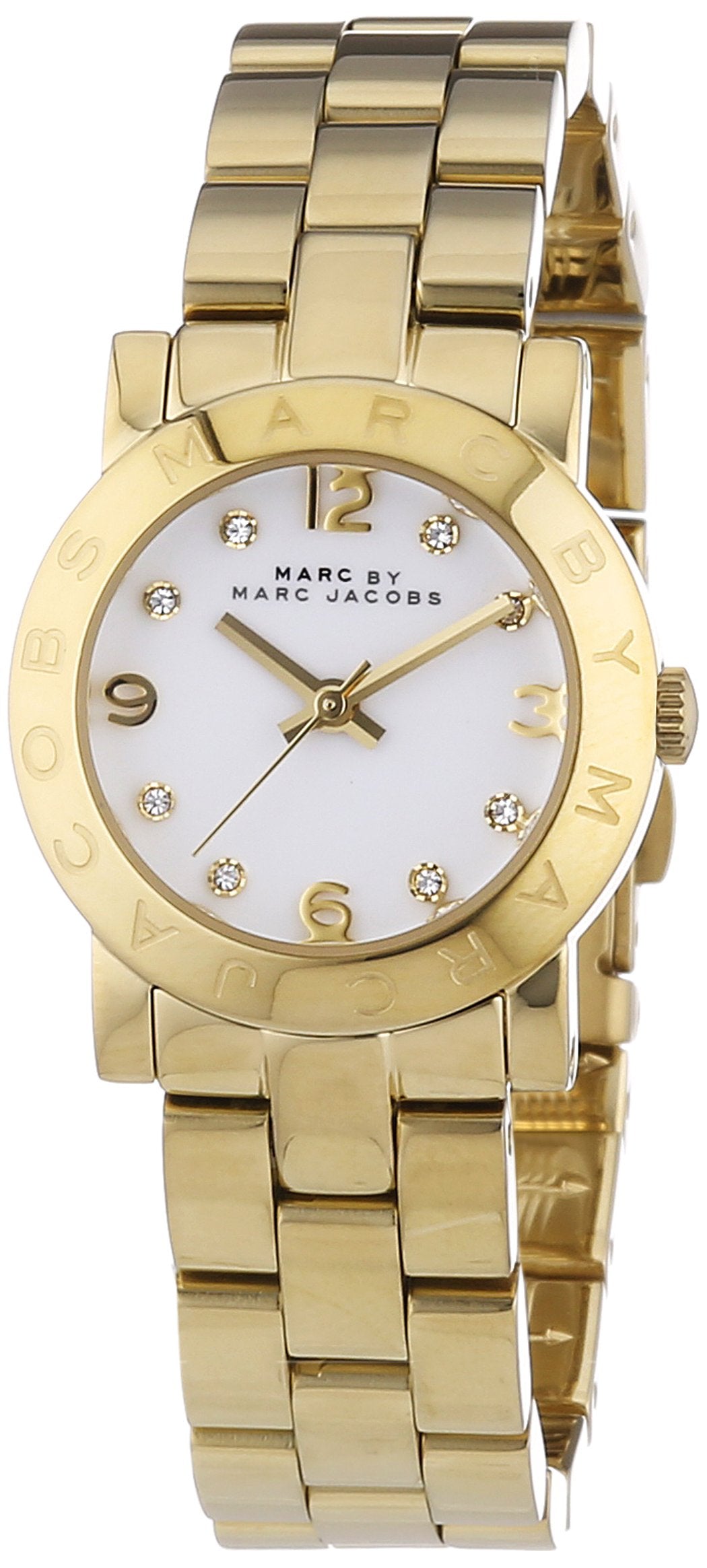 Marc Jacobs Mini Amy White Dial Gold Steel Strap Watch for Women - MBM3057