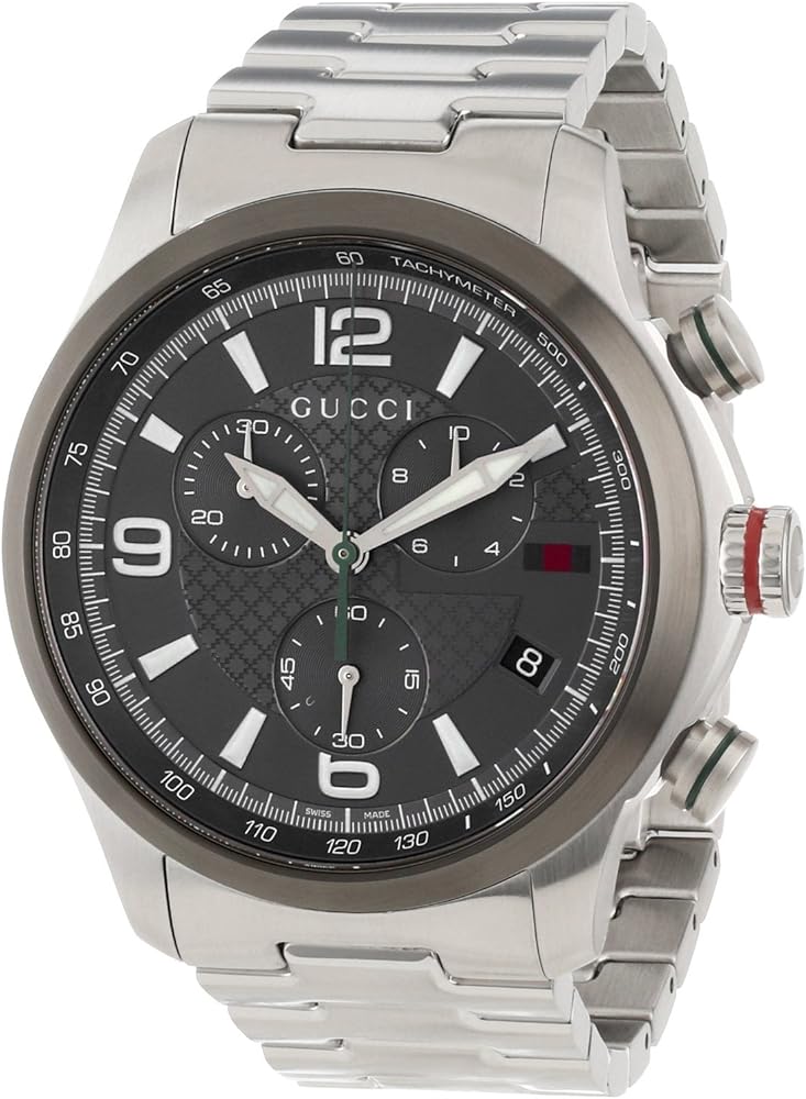 Gucci G Timeless Chronograph Grey Dial Silver Steel Strap Watch For Men - YA126238