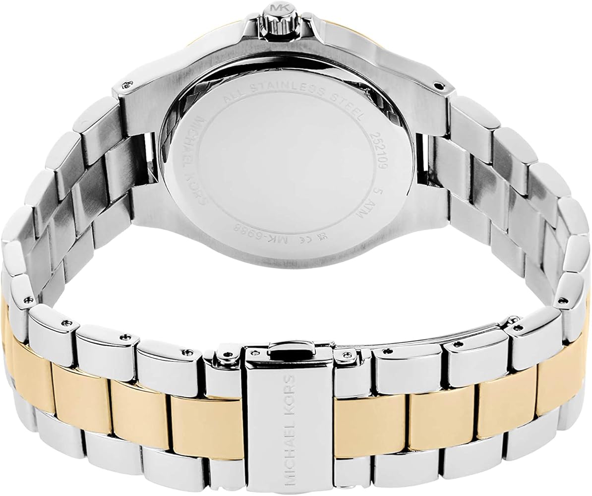 Michael Kors Lennox Three-Hand Gold Dial Two Tone Steel Strap Watch For Women - MK6988