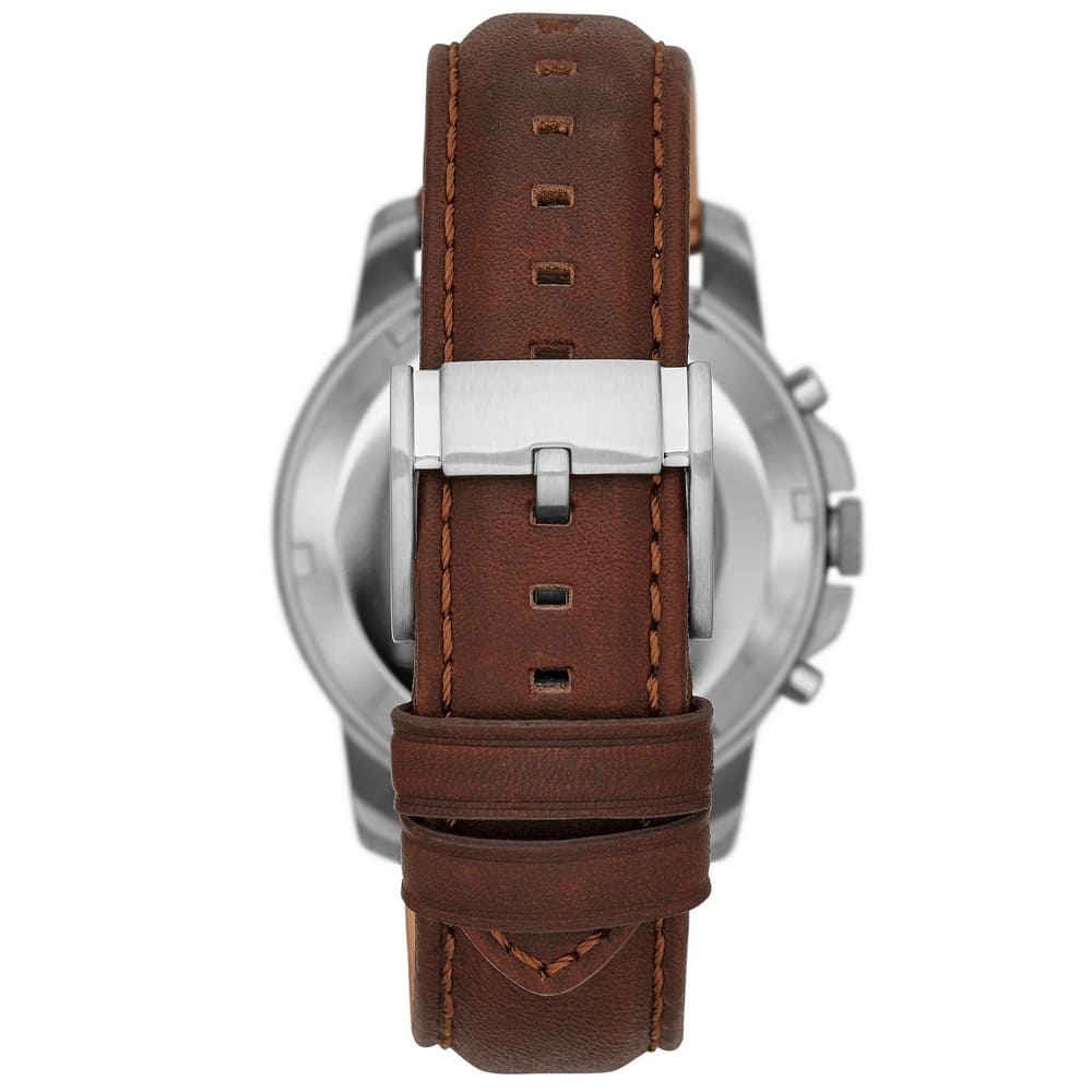 Fossil Grant Automatic White Dial Brown Leather Strap Watch for Men - ME3027