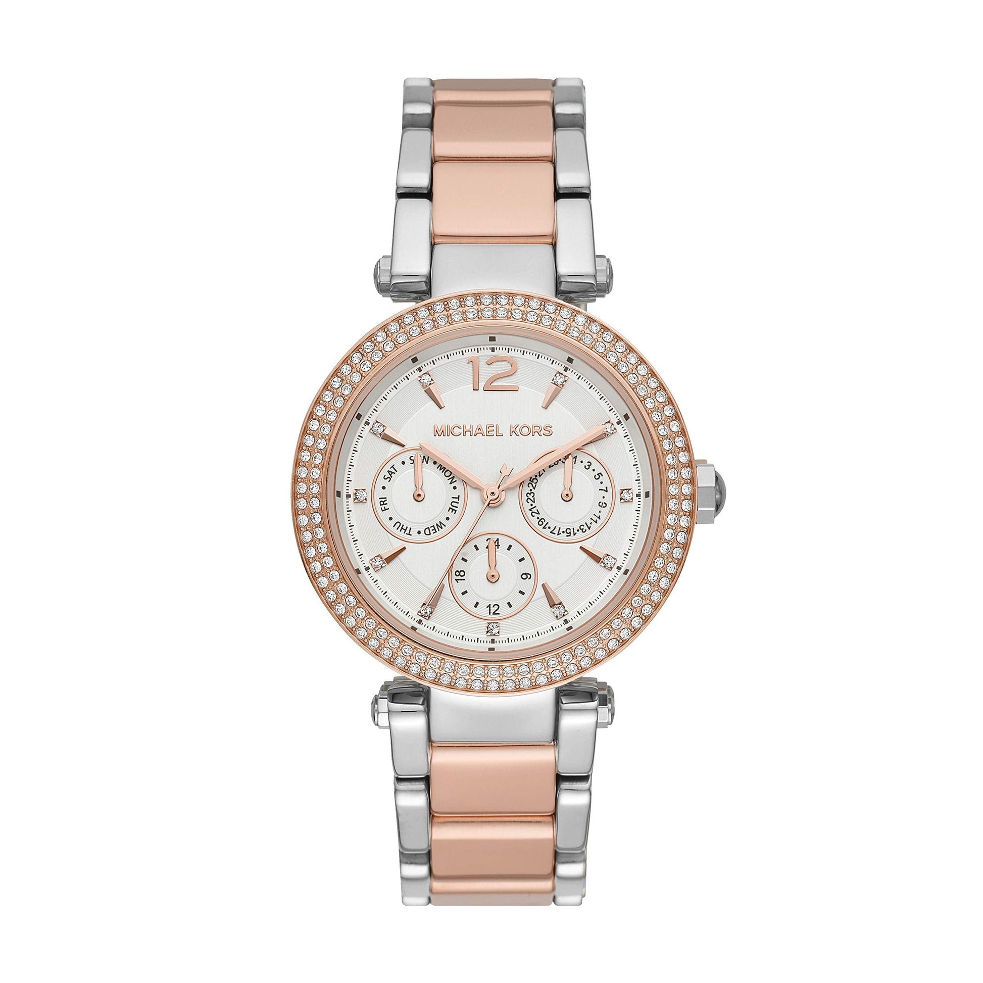 Michael Kors Parker White Dial Two Tone Steel Strap Watch for Women - MK5820