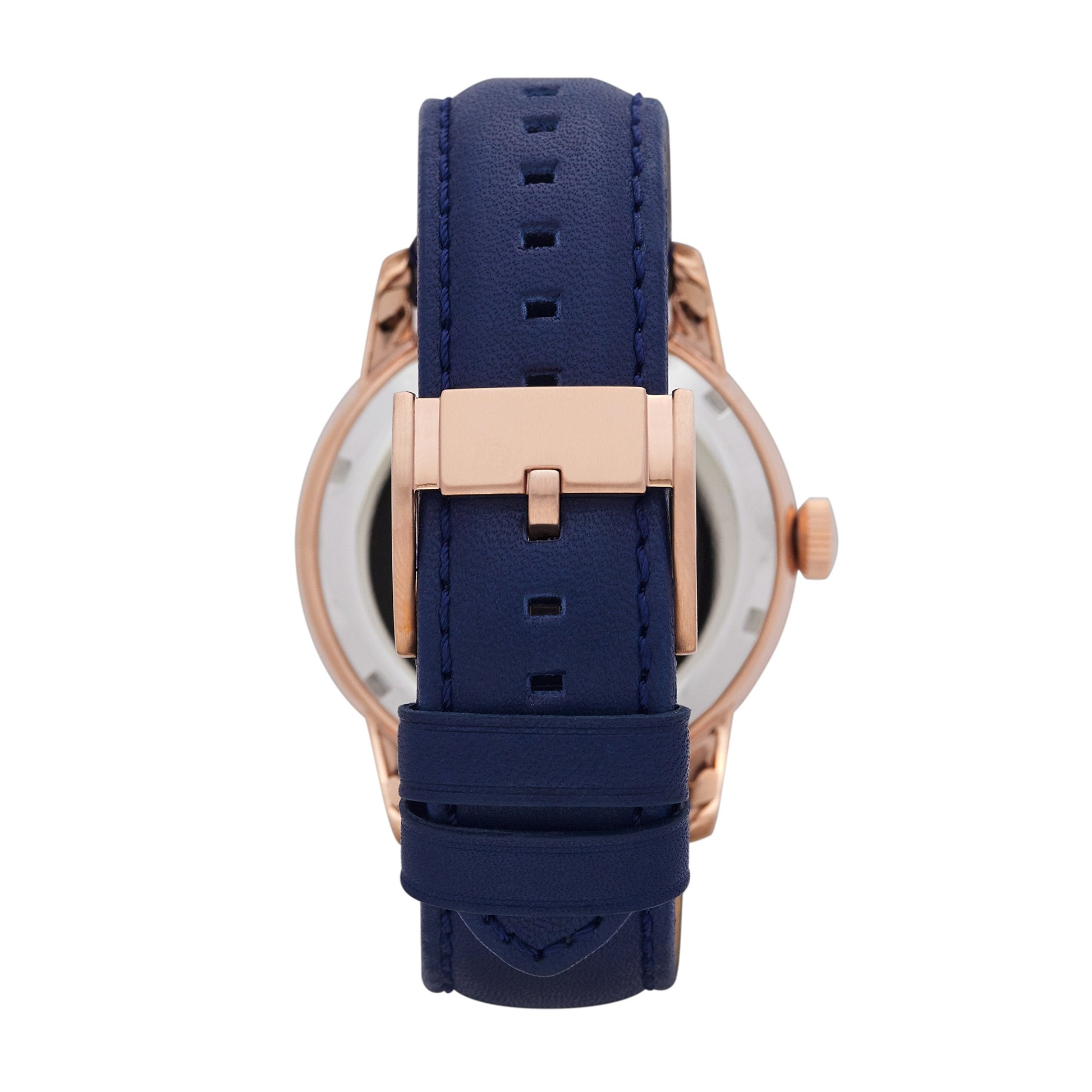 Fossil Townsman Twist Skeleton Blue Dial Blue Leather Strap Watch for Men - ME1138