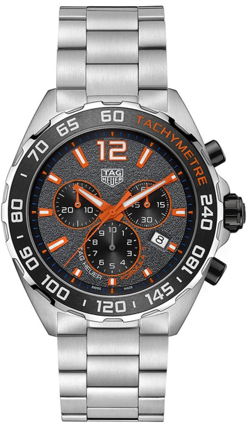 Tag Heuer Formula 1 Chronograph Ceramic Black Dial Silver Steel Strap Watch for Men - CAZ101AH.BA0842