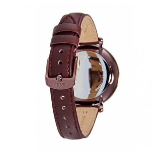 Fossil Jacqueline Burgundy Dial Burgundy Leather Strap Watch for Women - ES4099
