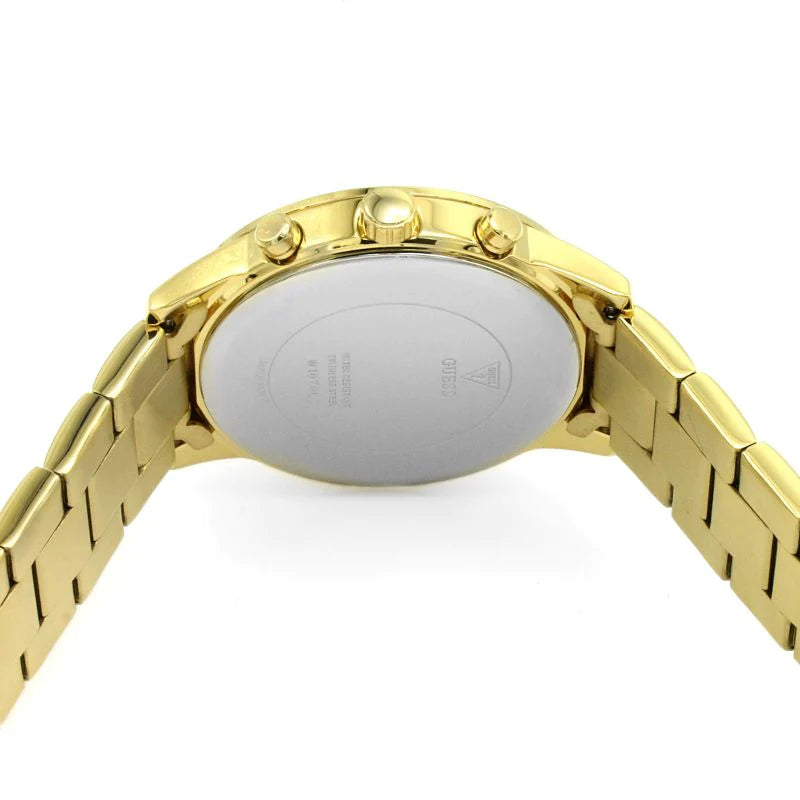 Guess Multifunction Black Dial Gold Steel Strap Watch for Men - W0602G1